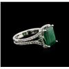 Image 1 : 3.91 ctw Emerald and Diamond Ring - 14KT White Gold