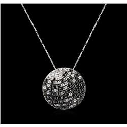 2.17 ctw Black Diamond Pendant With Chain - 14KT White Gold