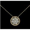 Image 1 : 14KT Two-Tone Gold 2.19 ctw Diamond Pendant With Chain