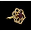 Image 1 : 14KT Yellow Gold 3.11 ctw Ruby and Diamond Ring