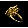 Image 3 : 14KT Yellow Gold 3.11 ctw Ruby and Diamond Ring