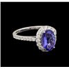 Image 1 : 18KT White Gold 1.69 ctw Tanzanite and Diamond Ring