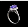 Image 4 : 18KT White Gold 1.69 ctw Tanzanite and Diamond Ring