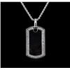 Image 1 : 1.31 ctw Diamond Tag Pendant With Chain - 14KT White Gold