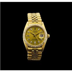 Rolex 18KT Gold 1.18 ctw Diamond DateJust Men's Watch