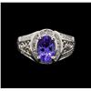 Image 2 : 14KT White Gold 1.83 ctw Tanzanite and Diamond Ring