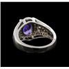 Image 3 : 14KT White Gold 1.83 ctw Tanzanite and Diamond Ring