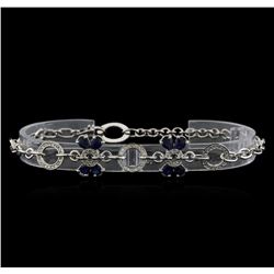 14KT White Gold 2.56 ctw Sapphire and Diamond Bracelet