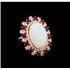 Image 1 : 11.45 ctw Opal, Ruby and Diamond Ring - 14KT Rose Gold