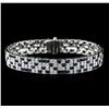 Image 1 : 18KT White Gold 9.52 ctw Sapphire and Diamond Bracelet