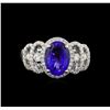 Image 2 : 18KT White Gold 2.15 ctw Tanzanite and Diamond Ring