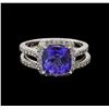 Image 2 : 14KT White Gold 3.04 ctw Tanzanite and Diamond Wedding Ring Set