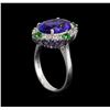 Image 4 : 5.16 ctw Multi Gemstone and Diamond Ring - 14KT White Gold