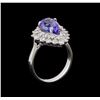 Image 4 : 3.27 ctw Tanzanite and Diamond Ring - 14KT White Gold