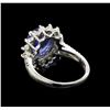 Image 3 : 3.37 ctw Tanzanite and Diamond Ring - 14KT White Gold