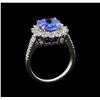 Image 4 : 3.37 ctw Tanzanite and Diamond Ring - 14KT White Gold