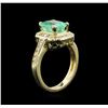 Image 3 : 2.30 ctw Emerald and Diamond Ring - 14KT Yellow Gold