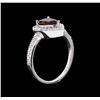 Image 3 : 1.35 ctw Tourmaline and Diamond Ring - 14KT White Gold