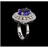 Image 4 : 5.12 ctw Tanzanite and Diamond Ring - 14KT White Gold