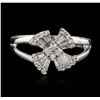 Image 2 : 18KT White Gold 0.20 ctw Diamond Ring