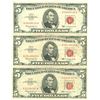 Image 1 : 1963 $5 VG/XF Red Seal Note Lot of 3