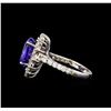 Image 3 : 14KT White Gold 4.48 ctw Tanzanite and Diamond Ring