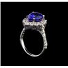 Image 4 : 14KT White Gold 4.48 ctw Tanzanite and Diamond Ring