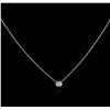 Image 1 : 14KT White Gold 0.09 ctw Diamond Solitaire Necklace