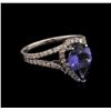 Image 1 : 2.57 ctw Tanzanite and Diamond Ring - 14KT White Gold