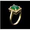 Image 4 : 14KT Yellow Gold 2.50 ctw Emerald and Diamond Ring