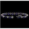 Image 3 : 14KT White Gold 21.98 ctw Sapphire and Diamond Bracelet