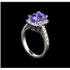 Image 4 : 14KT White Gold 2.05 ctw Tanzanite and Diamond Ring