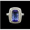 Image 2 : 14KT Two-Tone Gold 8.08 ctw Tanzanite and Diamond Ring