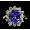 Image 2 : 2.81 ctw Tanzanite and Diamond Ring - 14KT White Gold