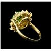 Image 3 : 2.00 ctw Tsavorite and Diamond Ring - 14KT Yellow Gold