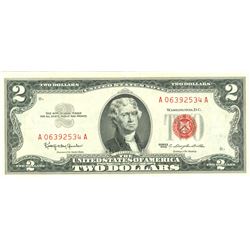 1963 $2 Choice Circulated Red Seal Note