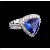 Image 1 : 3.26 ctw Tanzanite and Diamond Ring - 14KT White Gold