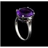 Image 4 : 4.76 ctw Amethyst and Diamond Ring - 14KT White Gold