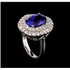 Image 4 : 14KT White Gold 5.02 ctw Tanzanite and Diamond Ring