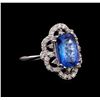 Image 1 : 14KT White Gold 3.20 ctw Tanzanite and Diamond Ring