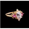 Image 1 : 2.40 ctw Kunzite, Tourmaline and Diamond Ring - 14KT Rose Gold