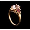 Image 4 : 2.40 ctw Kunzite, Tourmaline and Diamond Ring - 14KT Rose Gold