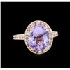 Image 1 : 3.63 ctw Tanzanite and Diamond Ring - 14KT Rose Gold