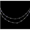 Image 1 : 5.05 ctw Blue Sapphire and Diamond Necklace - 18KT White Gold