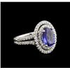 Image 1 : 2.22 ctw Tanzanite and Diamond Ring - 14KT White Gold