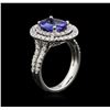 Image 3 : 2.22 ctw Tanzanite and Diamond Ring - 14KT White Gold