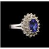 Image 1 : 14KT White Gold 1.65 ctw Tanzanite and Diamond Ring