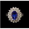 Image 2 : 14KT White Gold 1.65 ctw Tanzanite and Diamond Ring