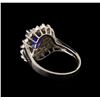 Image 3 : 14KT White Gold 1.65 ctw Tanzanite and Diamond Ring