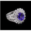 Image 1 : 14KT White Gold 2.71 ctw Tanzanite and Diamond Ring